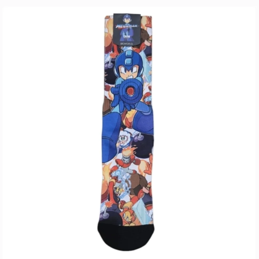❤️2/$12 NEW Megaman Crew Socks Loot Crate Exclusive Bioworld Size 10-13